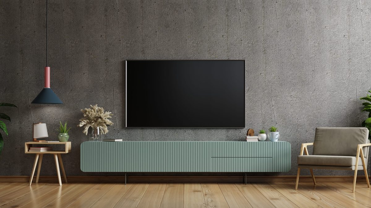 Modern television mounted in a South African living room